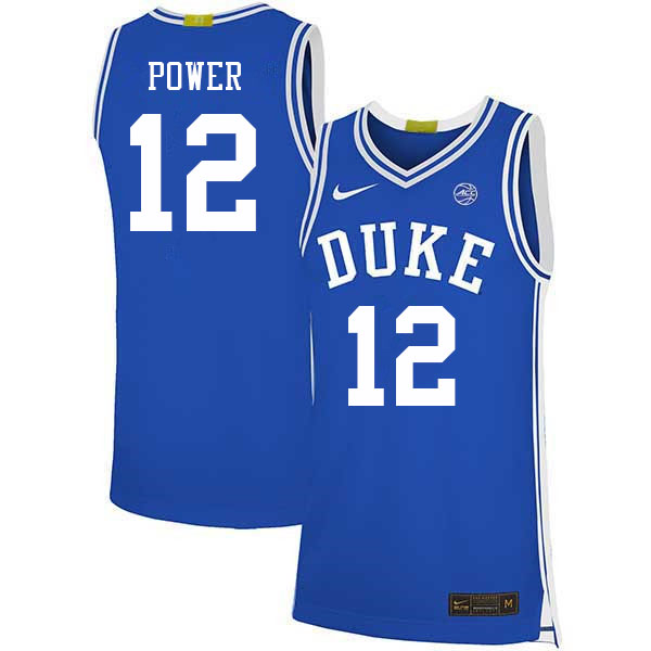 Duke Blue Devils #12 TJ Power College Basketball Jerseys Stitched Sale-Blue